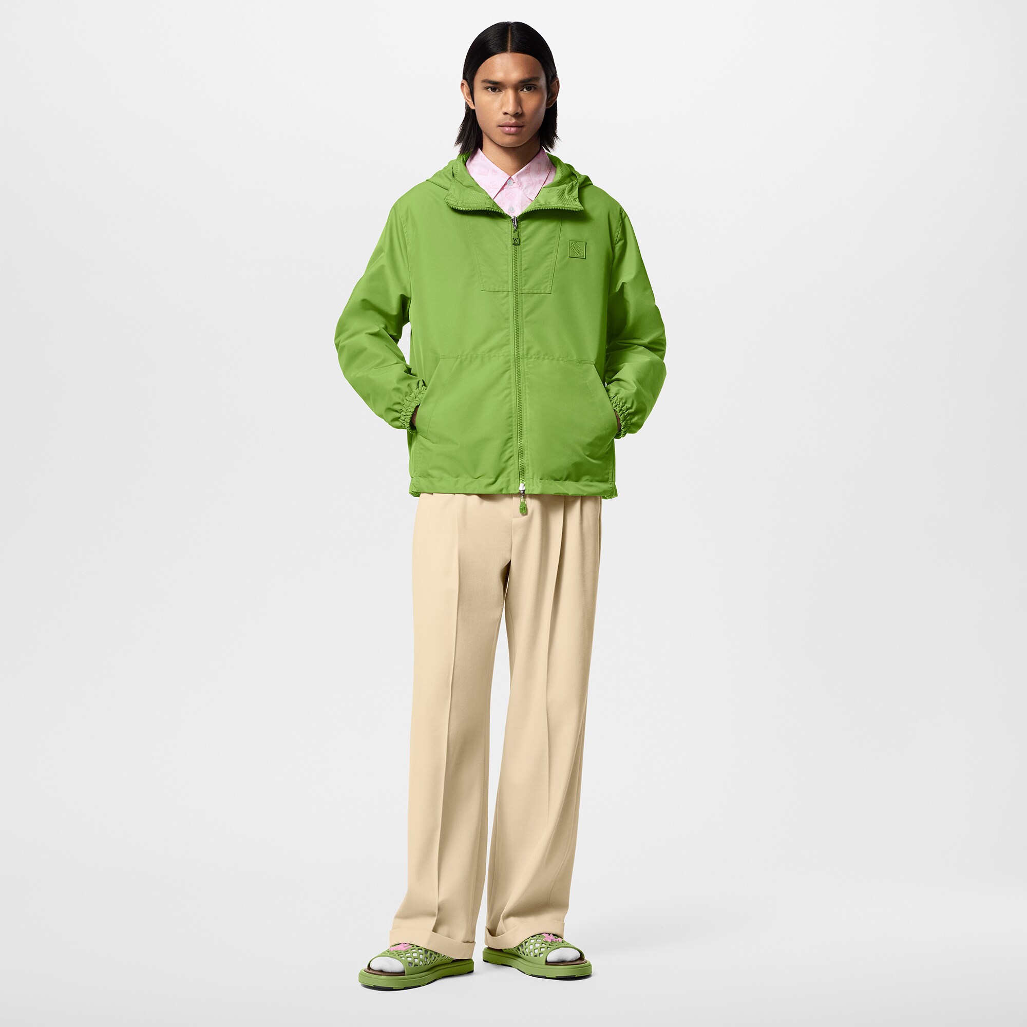 Jaqueta Windbreaker Reversível em Jacquard Damier - Discontinued